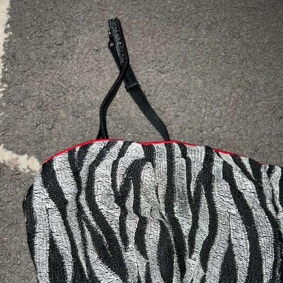 Flora Nikrooz Zebra Print Corset w/ Built in Bra Size Large - Picture 2 of 4